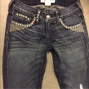 Studded jeans y2k goth punk grunge